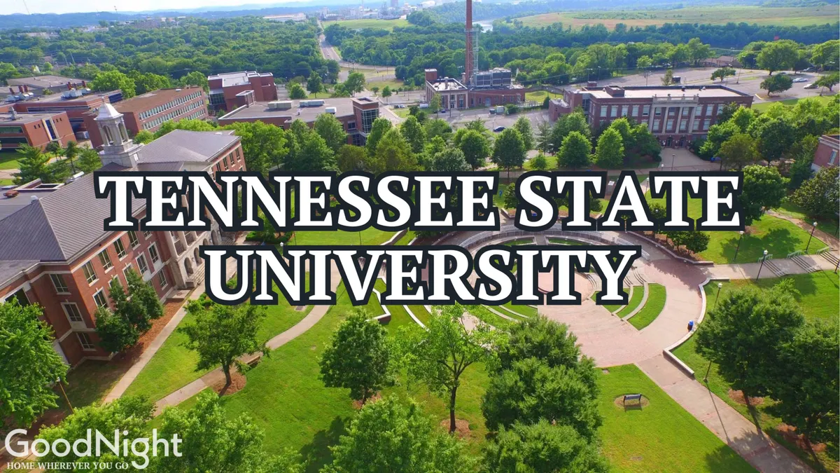 The green lawns and stately university buildings of Vanderbilt University are shown, with people walking and engaging in outdoor activities. Trees and paths add to the collegiate, energetic atmosphere.